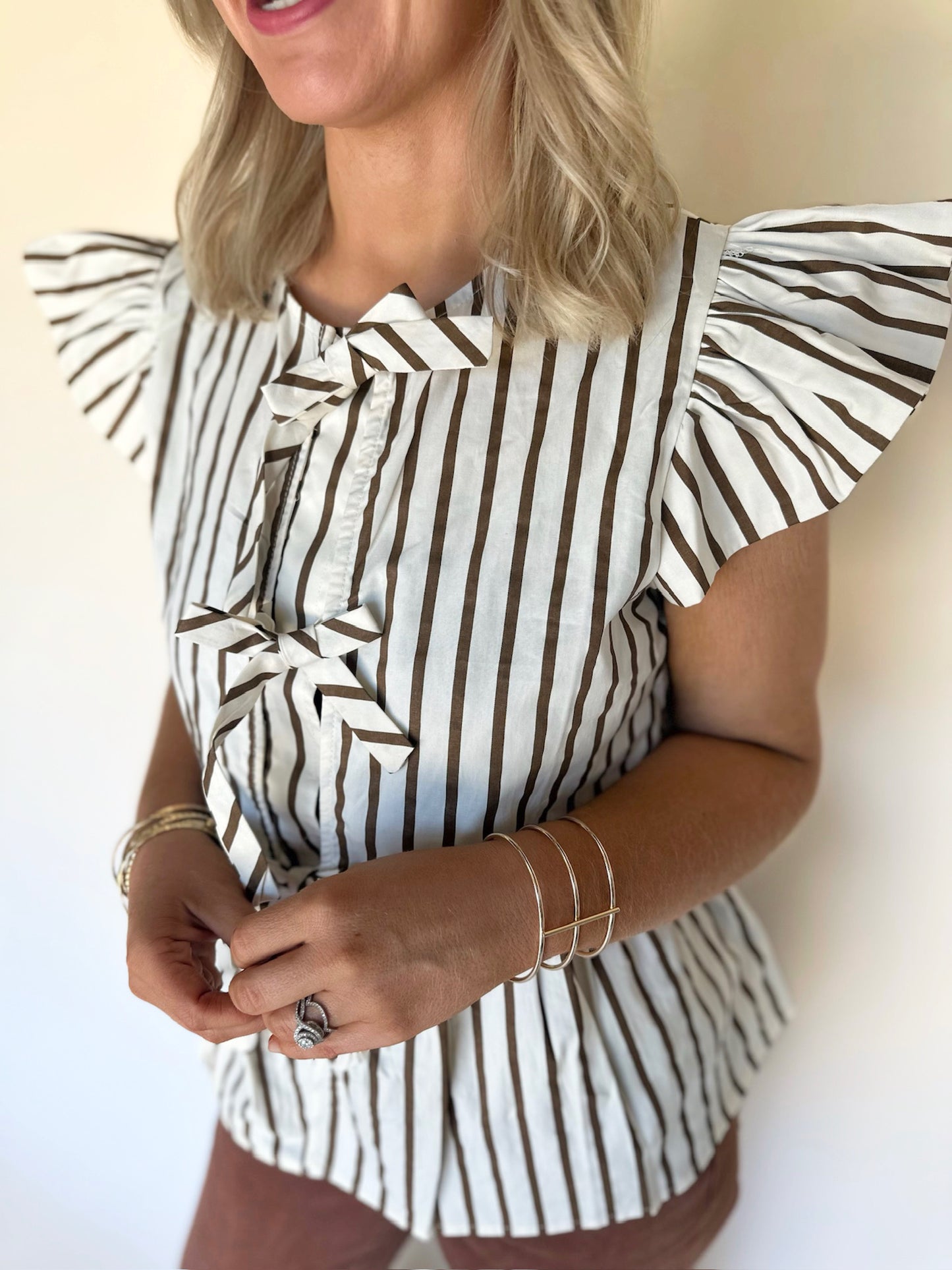Islyn Striped Peplum Top