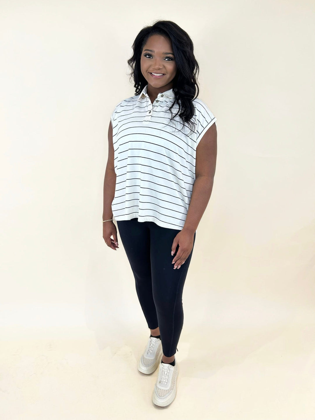 Raela Boxy Stripe Polo