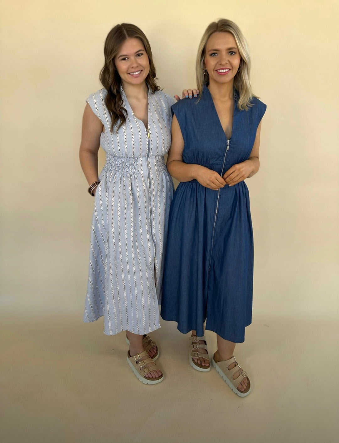 Hallie Sleeveless Denim Dress