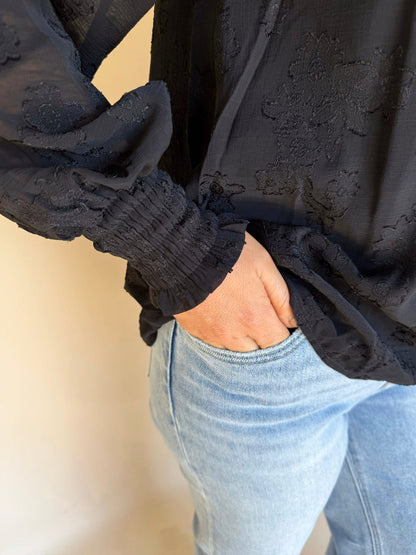 Siena Floral Jacquard Mock Top