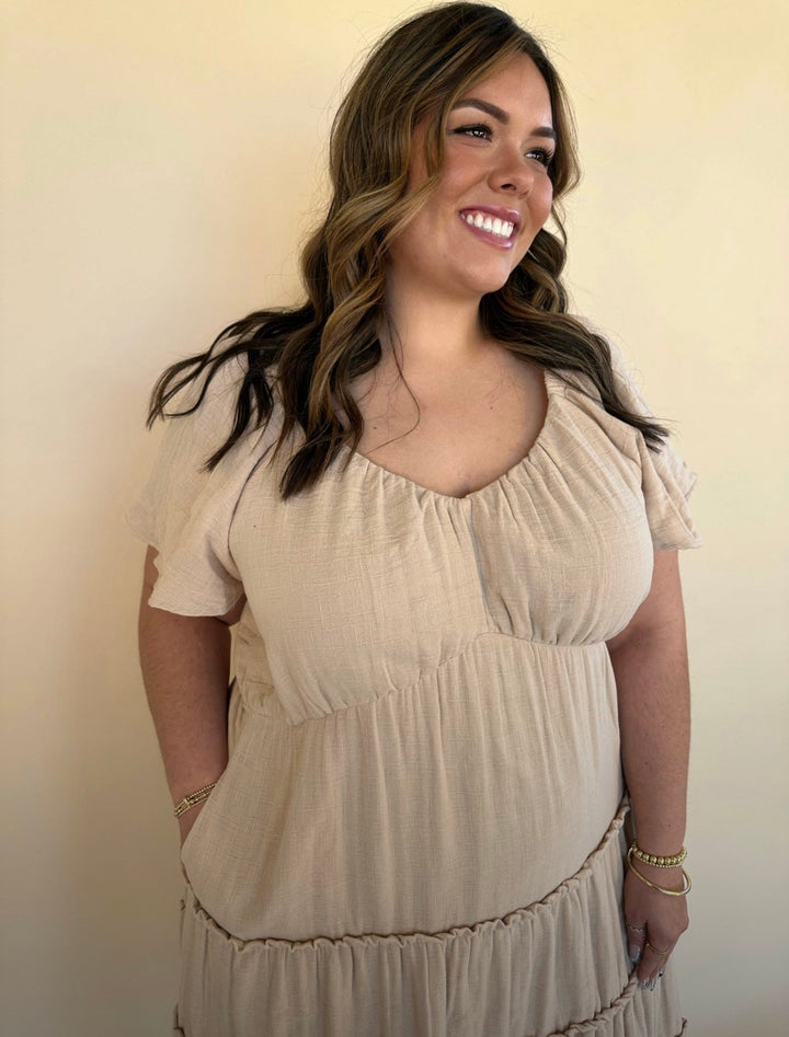 Keona V-Neck Gauze Dress