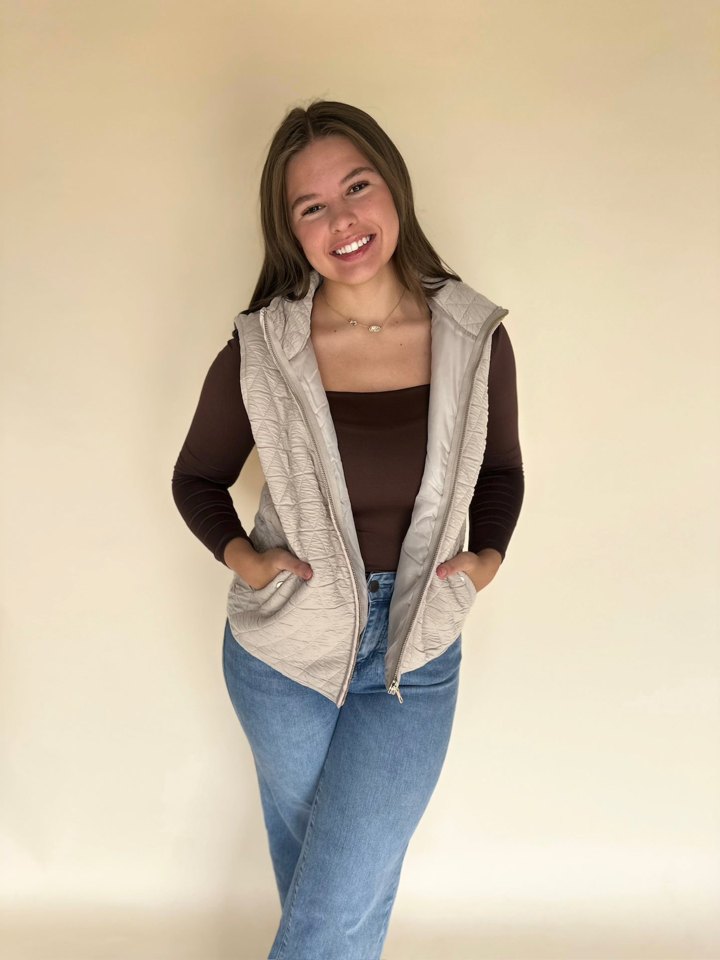 Erysa Quilted Knit Vest