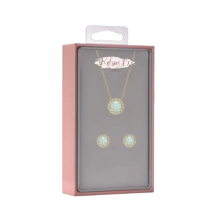 Halo Necklace &amp; Earring Box Sets