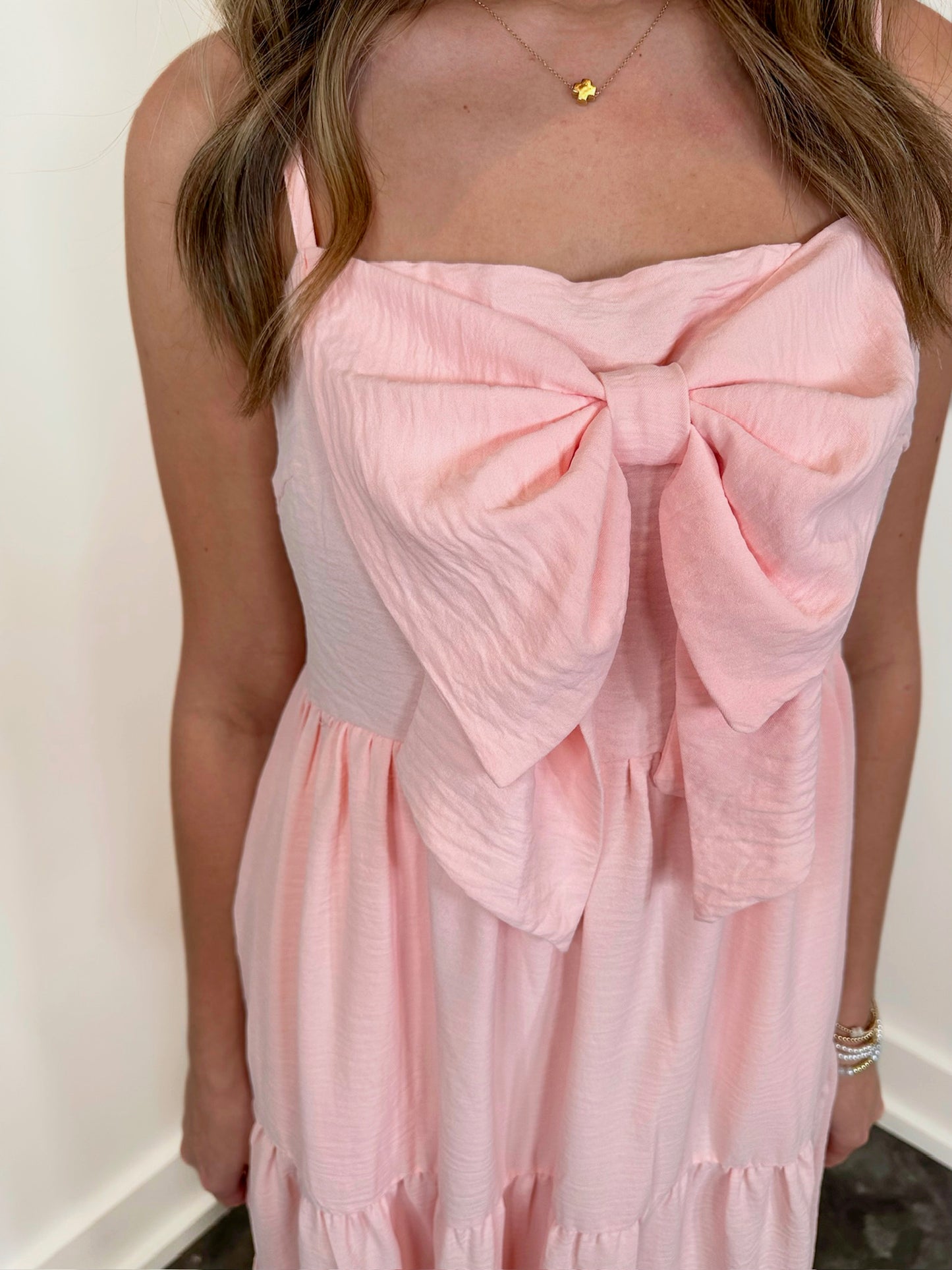Lara Front Bow Accent Midi Dress