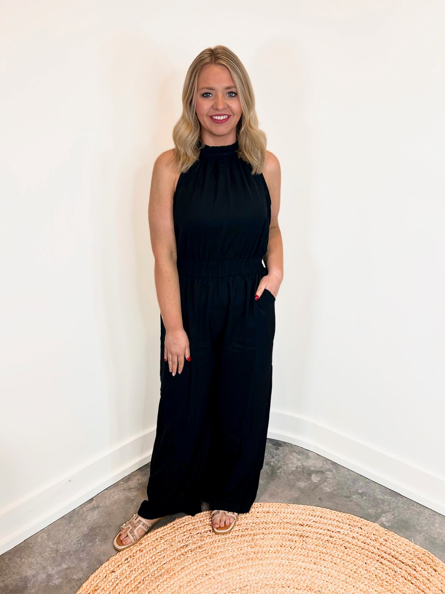 Halter Mock Neck Jumpsuit