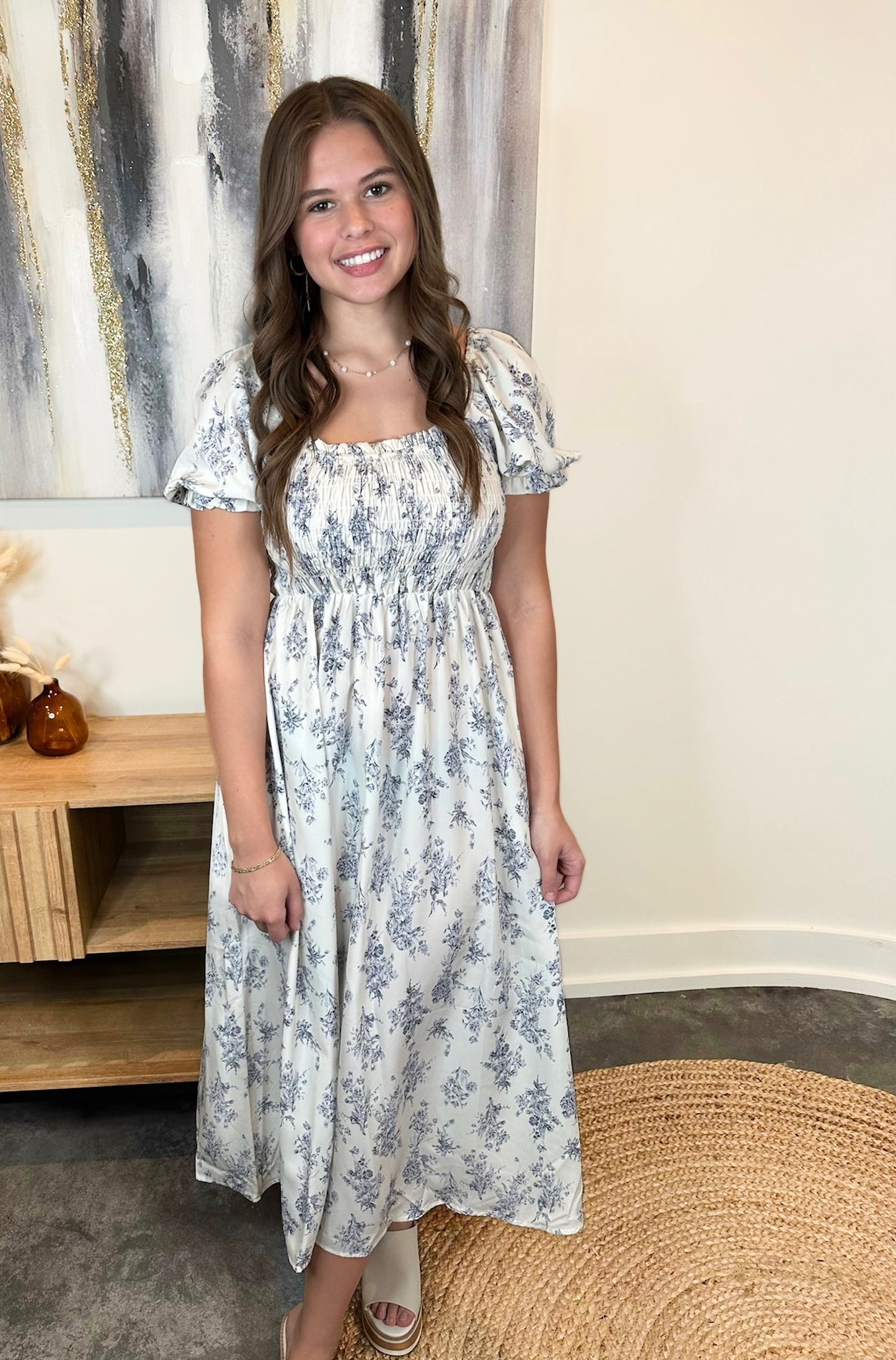 Antique Floral Sweetheart Dress
