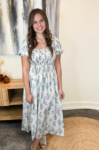 Antique Floral Sweetheart Dress