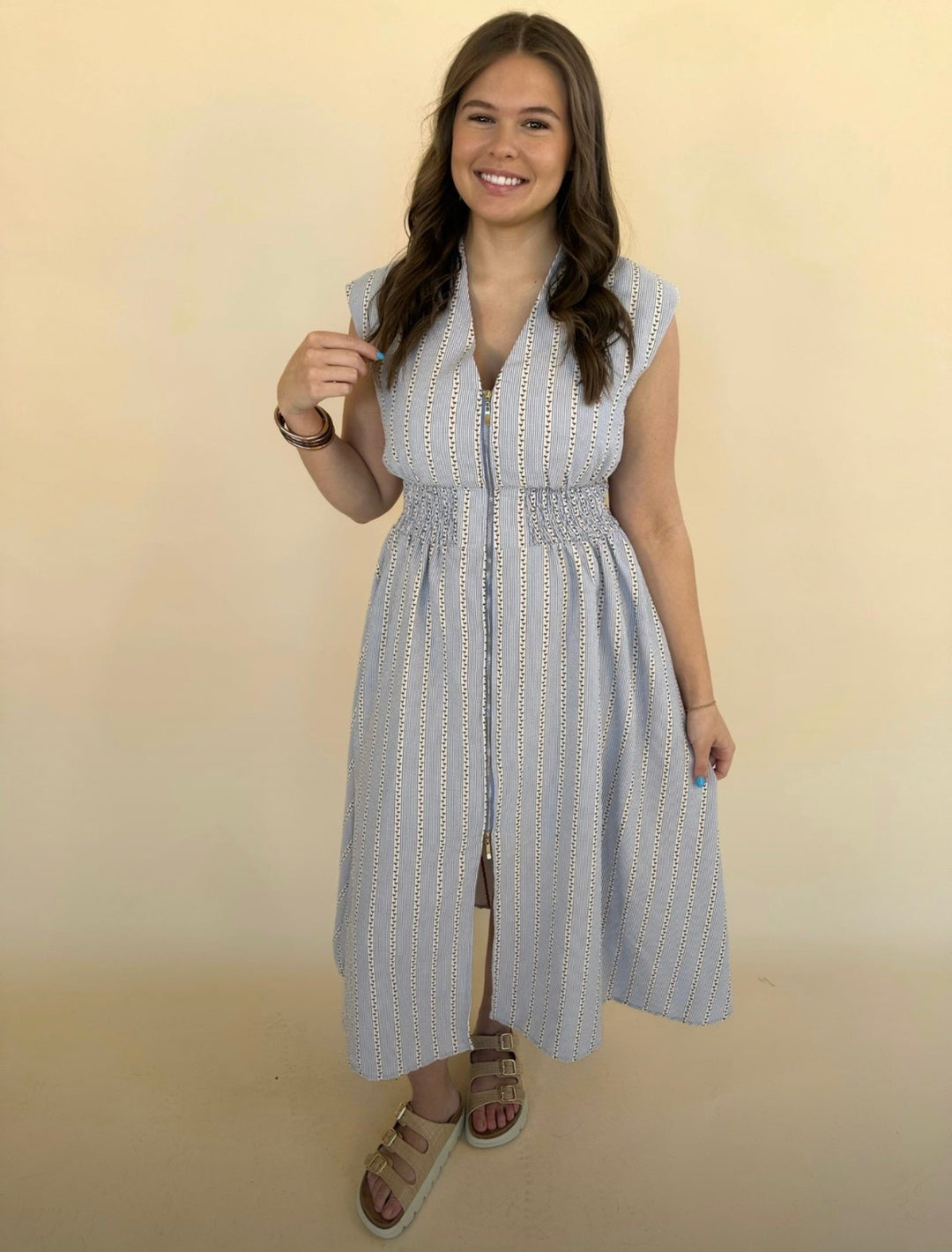 Hallie Sleeveless Denim Dress
