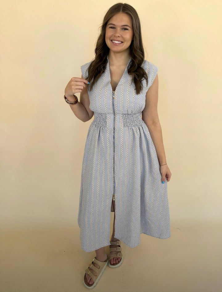 Hallie Sleeveless Denim Dress