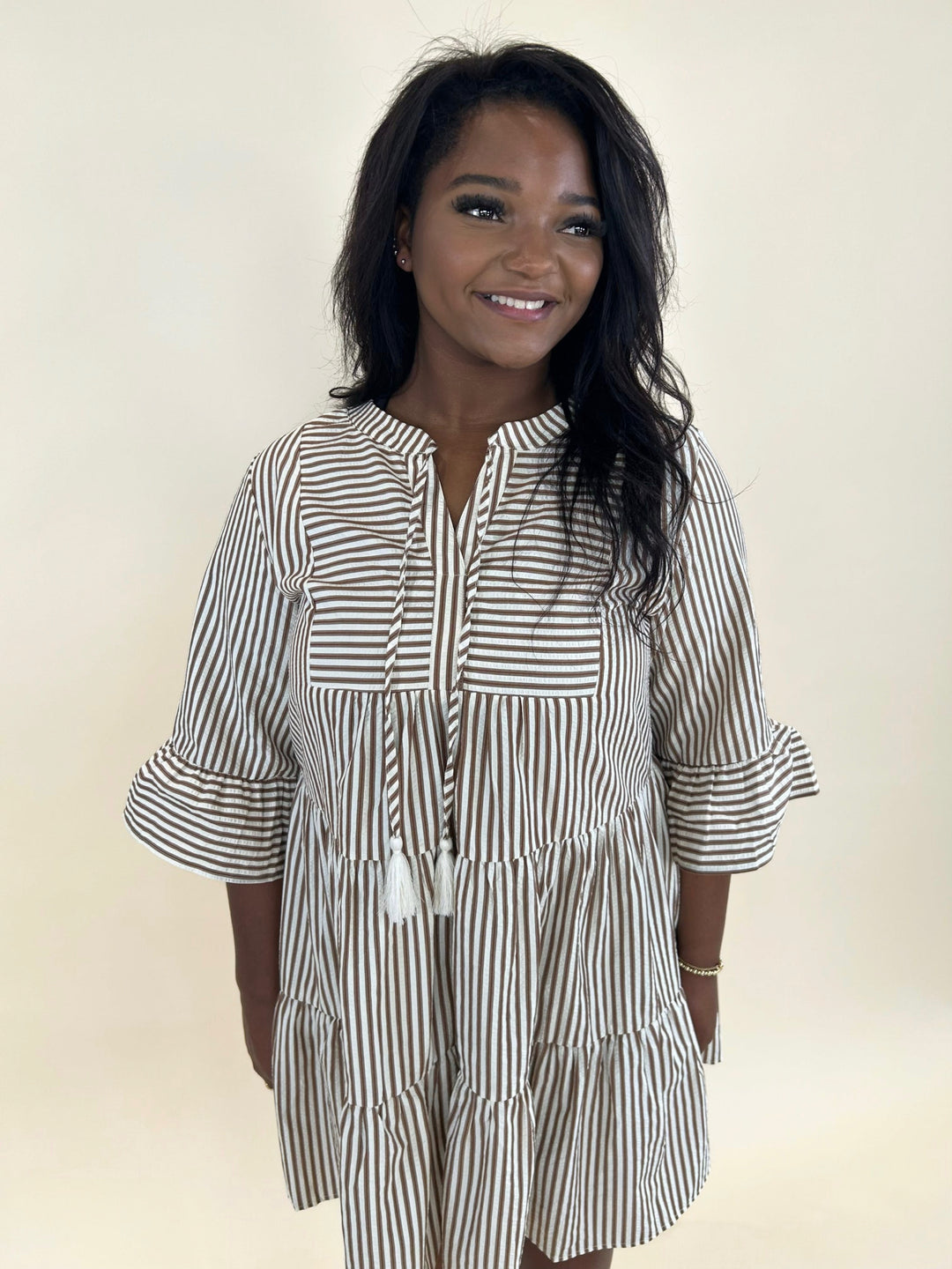 Brisa Striped Baby Doll Dress