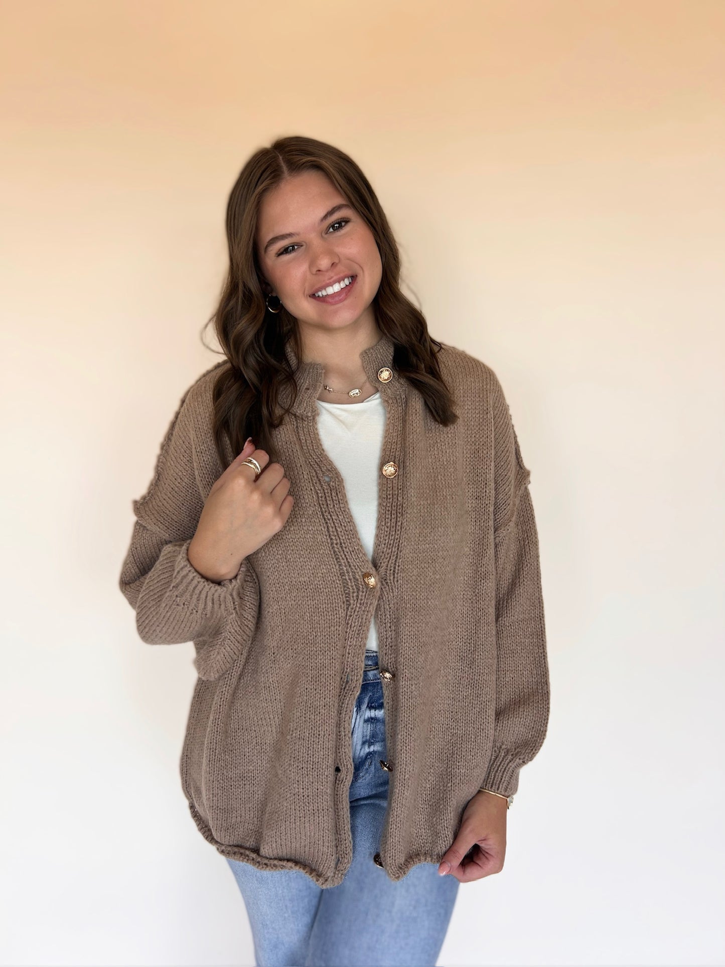 Chunky Bat-Sleeved Cardigan