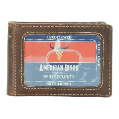 American Bison Bifold Money Clip Card Case