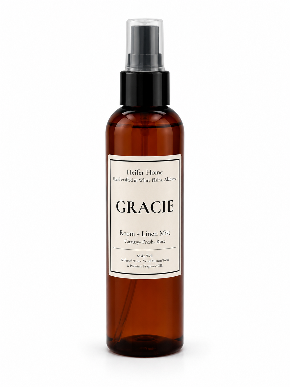 Heifer Home Gracie room + linen mist for refreshing fabrics and living spaces.