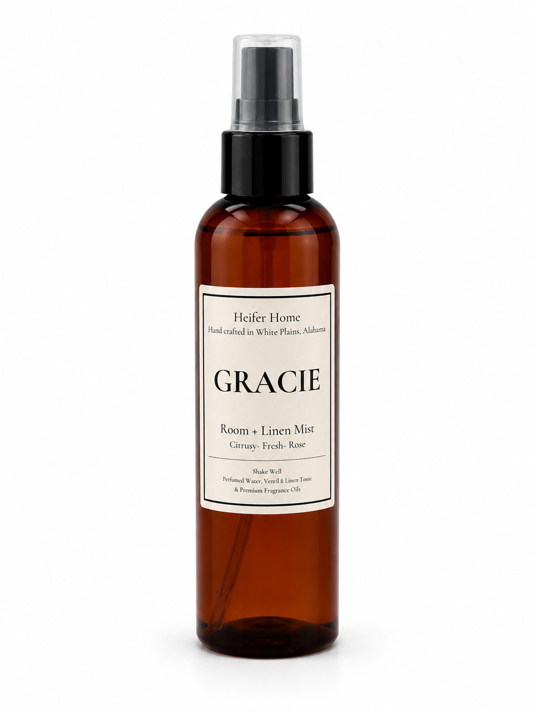 Heifer Home Gracie room + linen mist for refreshing fabrics and living spaces.