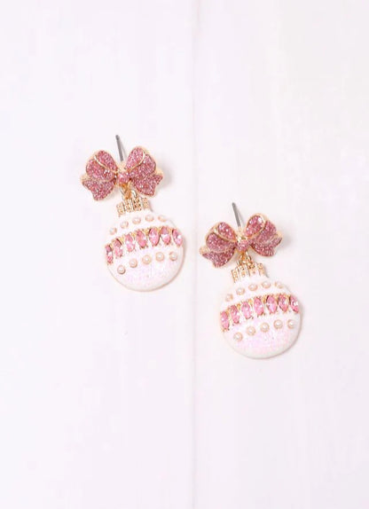 Glittery Bow Ornament Earring