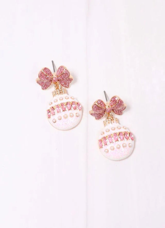 Glittery Bow Ornament Earring
