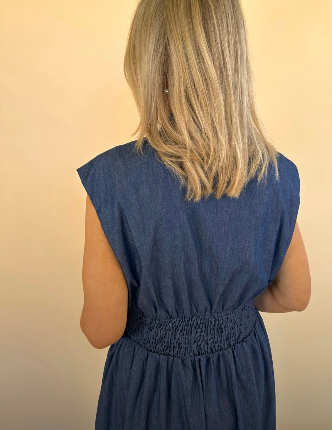 Hallie Sleeveless Denim Dress