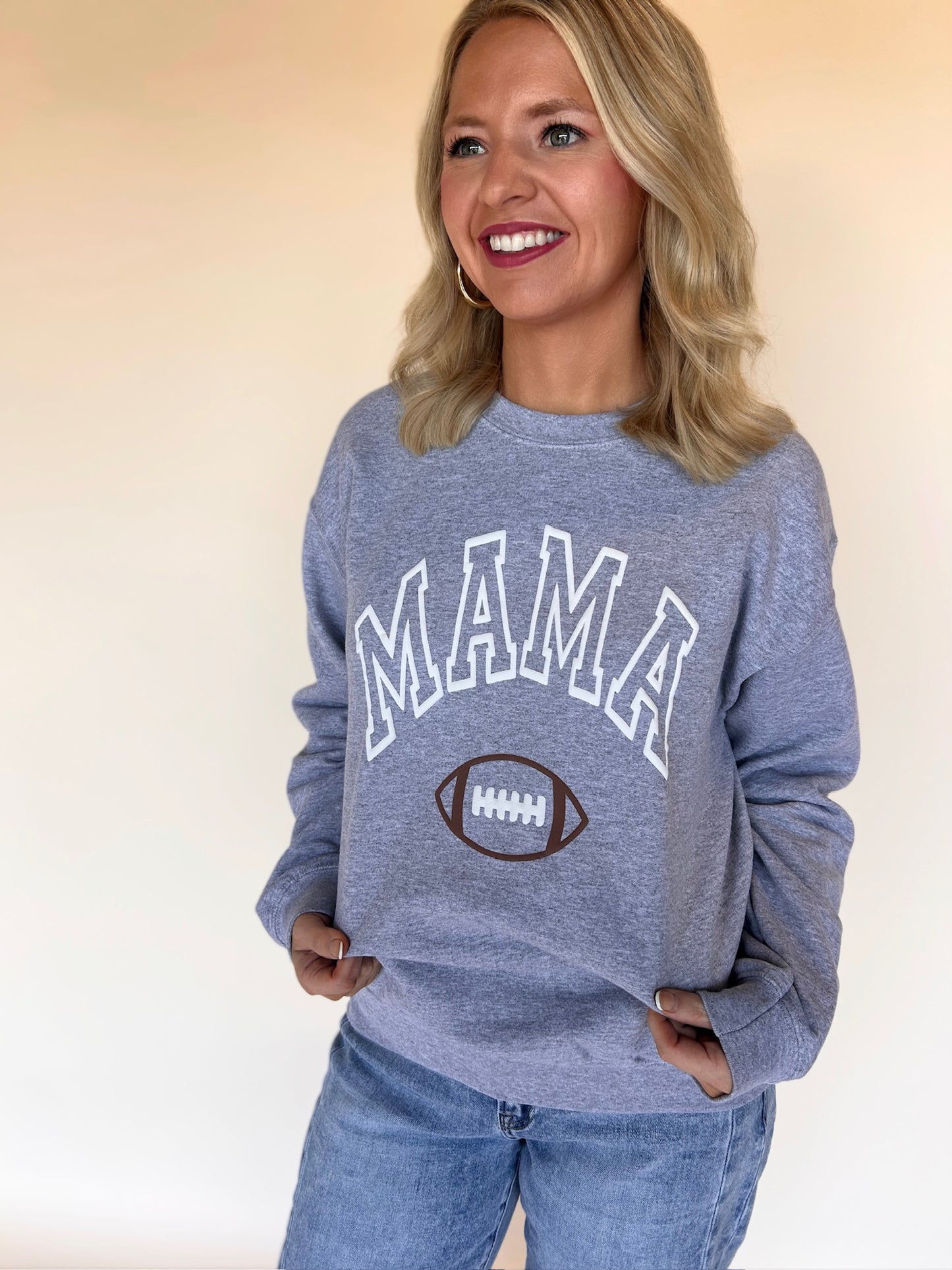 3D Puff Football Mama Sweatshirt