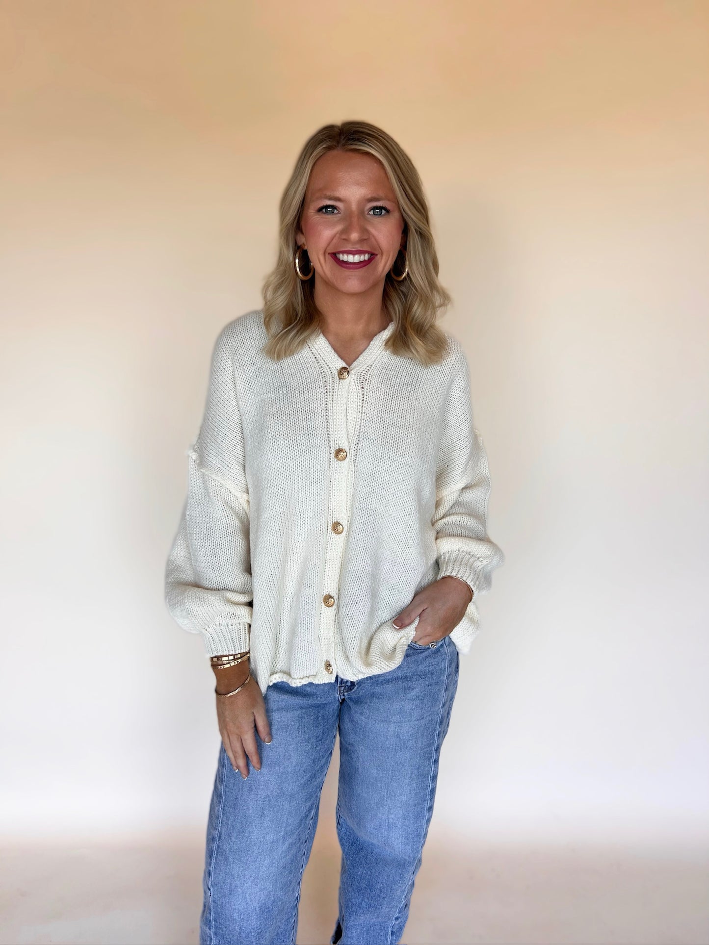 Chunky Bat-Sleeved Cardigan