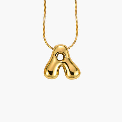 Golden Glow Bubble Letter Necklace