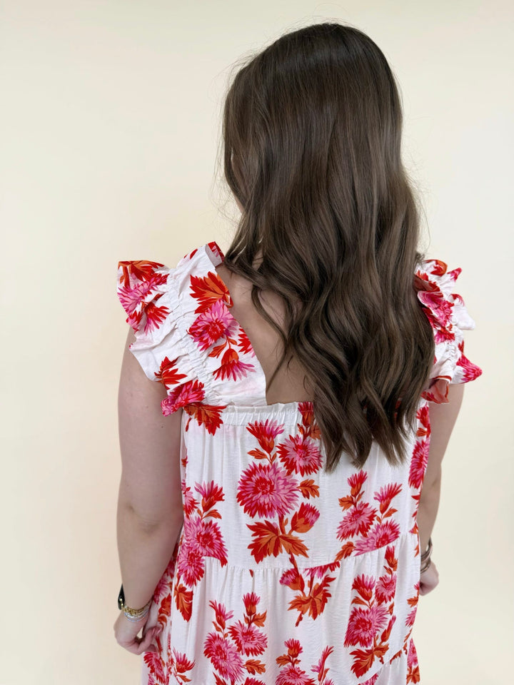 Florina Flutter Sleeve Floral Dress