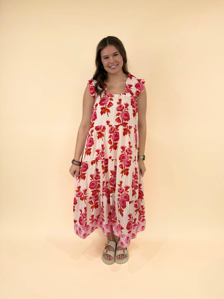 Florina Flutter Sleeve Floral Dress