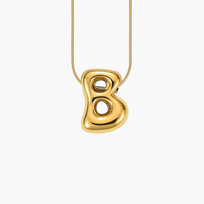 Golden Glow Bubble Letter Necklace