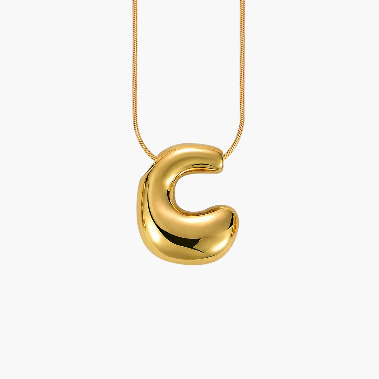 Golden Glow Bubble Letter Necklace