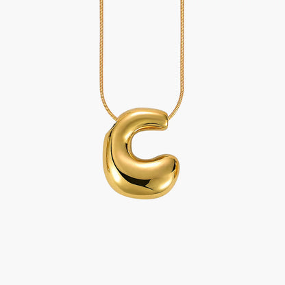 Golden Glow Bubble Letter Necklace