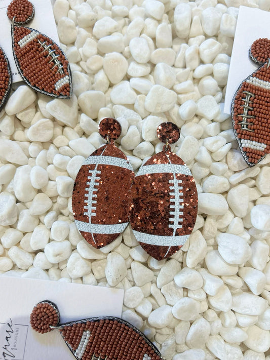 Sequin Football Earrings