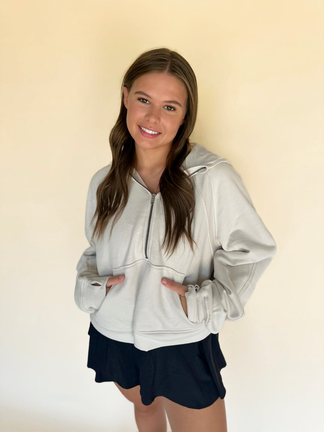 Half-Zip Scuba Oversized Hoodie