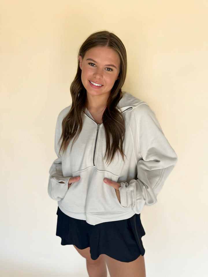 Half-Zip Scuba Oversized Hoodie