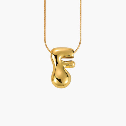 Golden Glow Bubble Letter Necklace