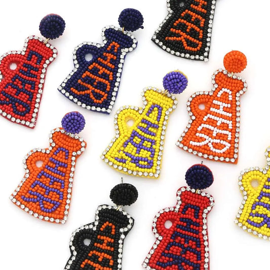Seed Bead Cheer Dangle Earring