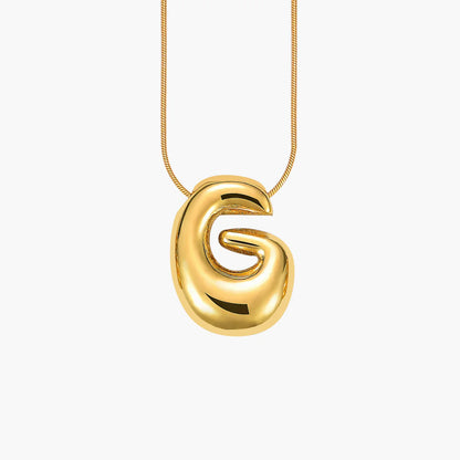Golden Glow Bubble Letter Necklace