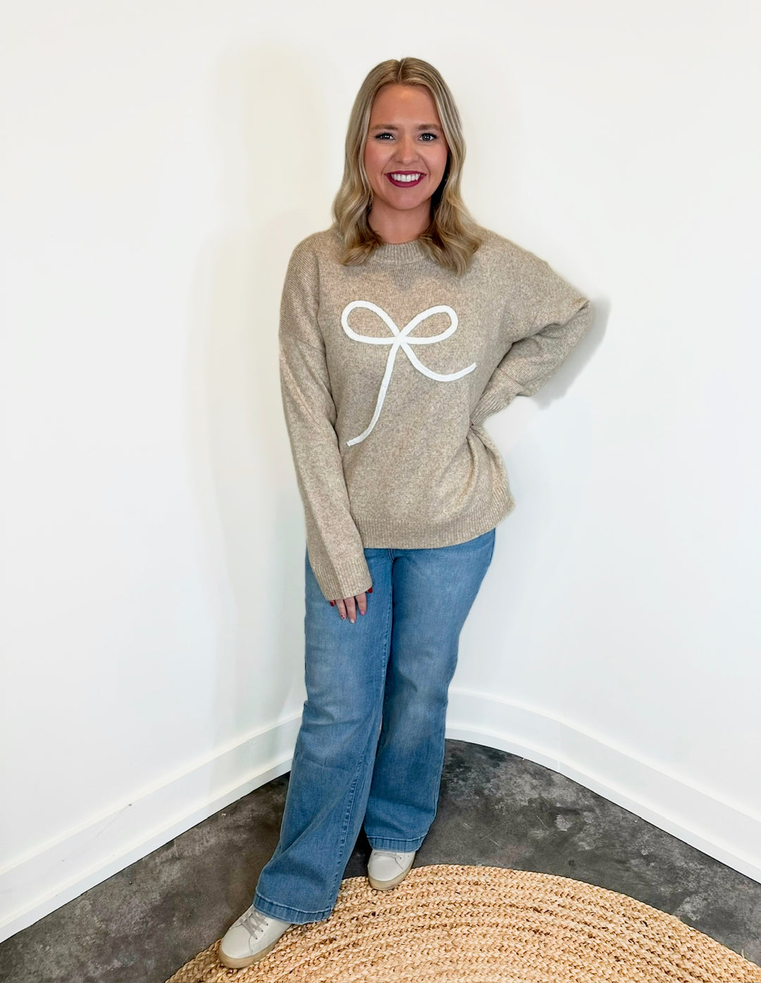 Knit Sweater With Bow