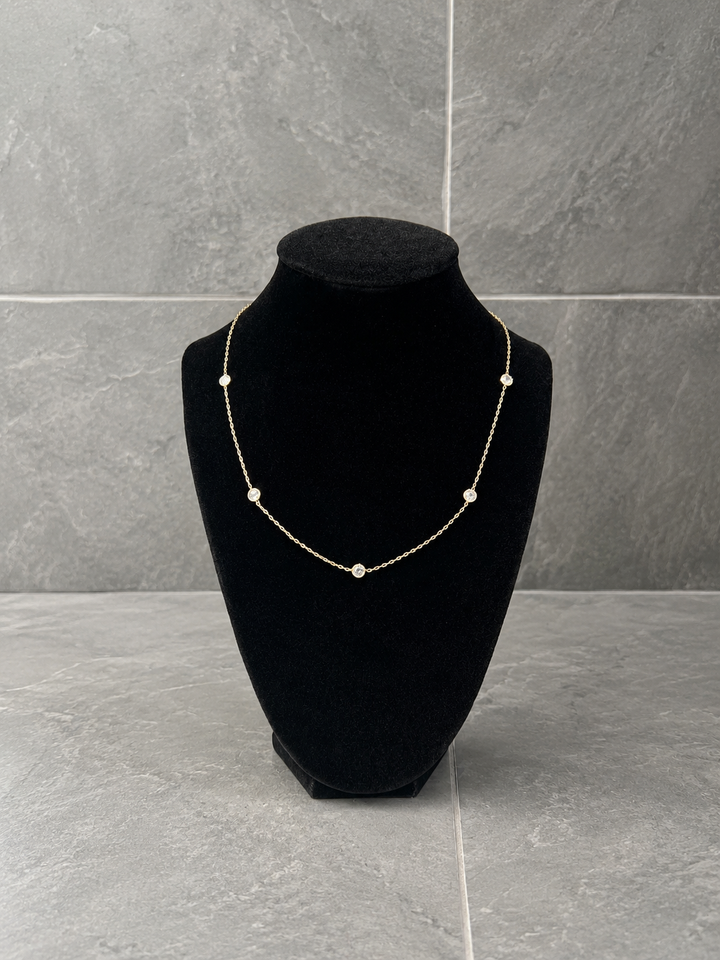 CZ By the Yard Necklace | Gold-Plated Station Necklace with Cubic Zirconia