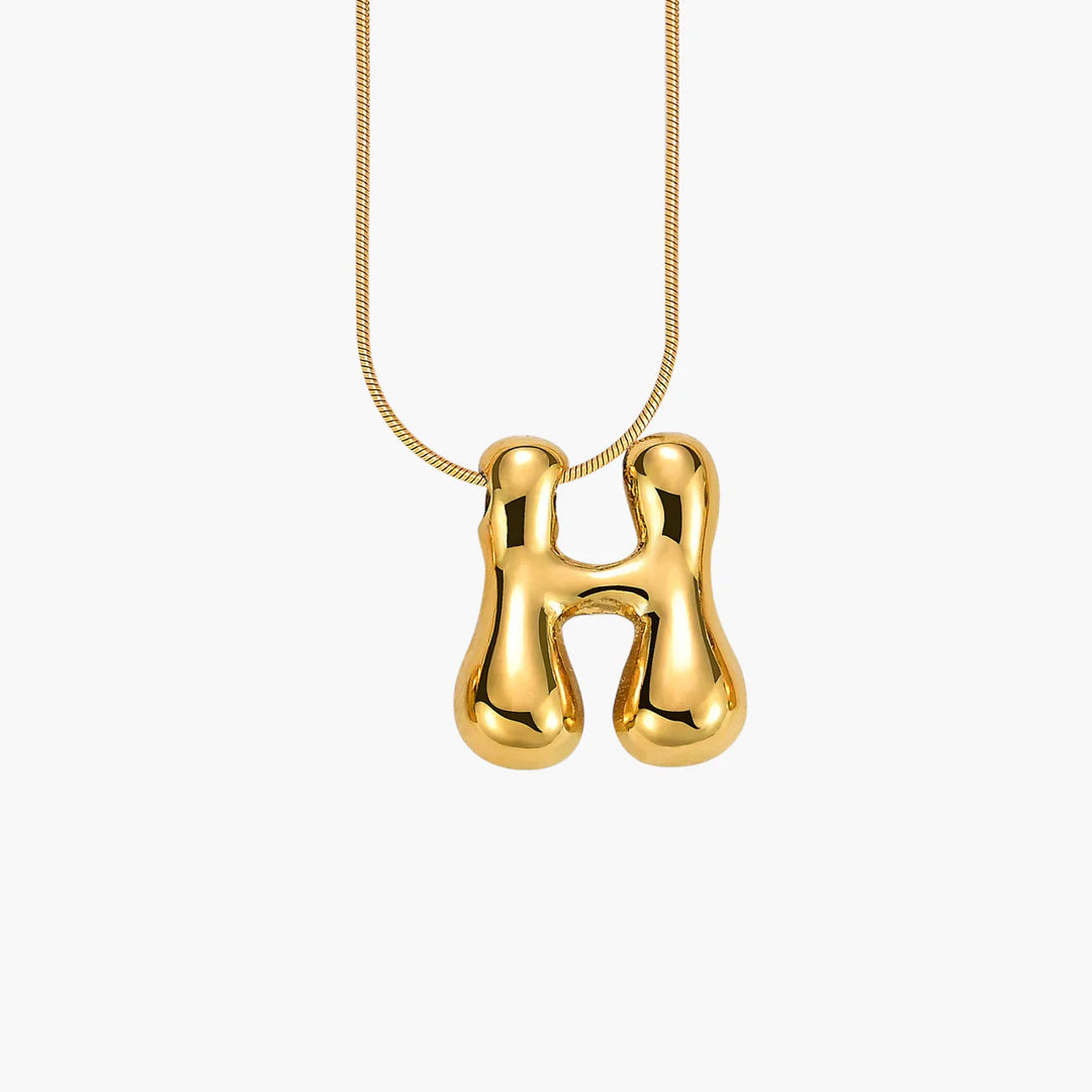 Golden Glow Bubble Letter Necklace