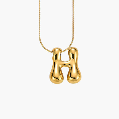 Golden Glow Bubble Letter Necklace