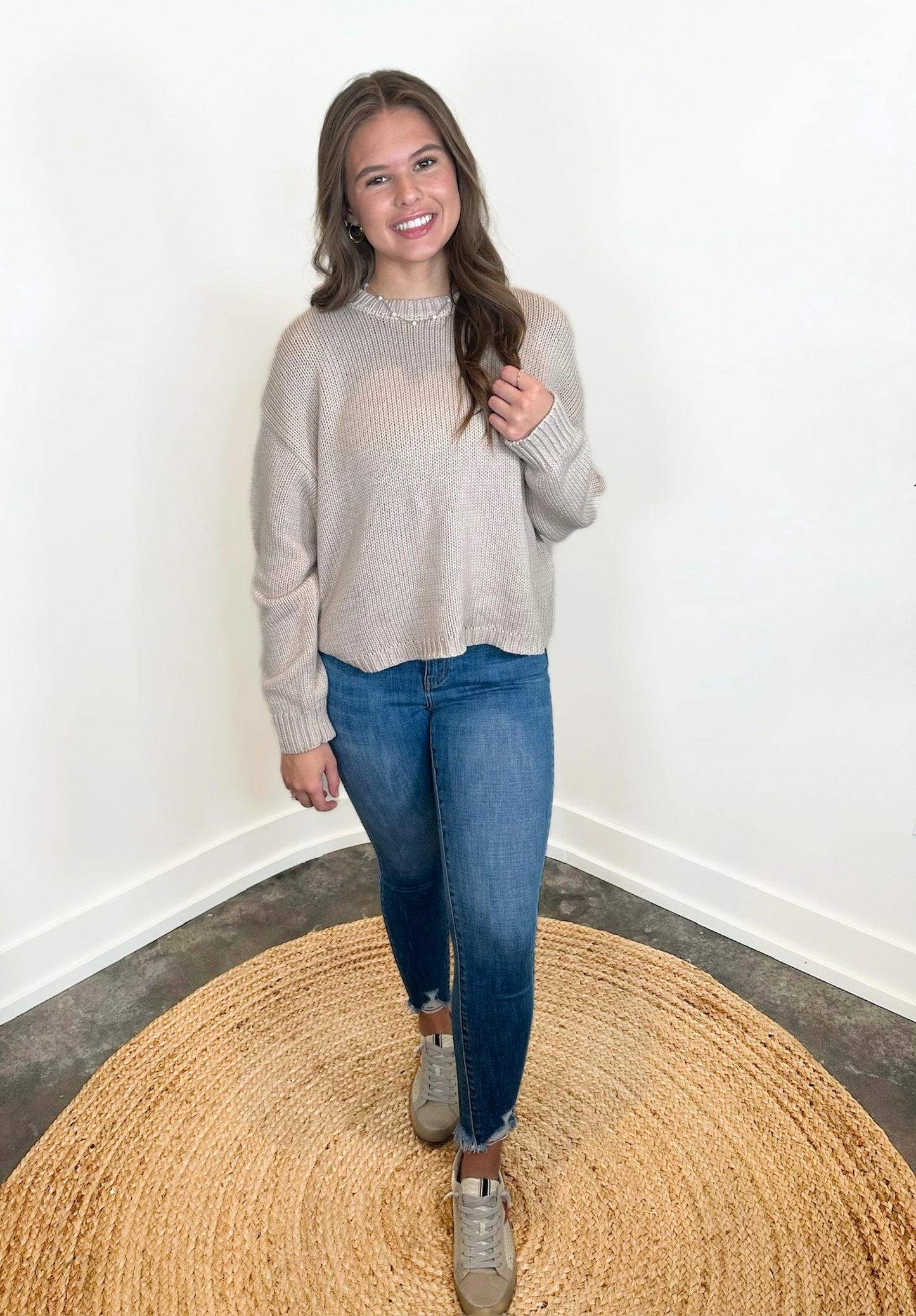 Allodia Cropped Knit Sweater