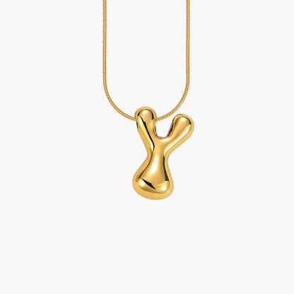 Golden Glow Bubble Letter Necklace