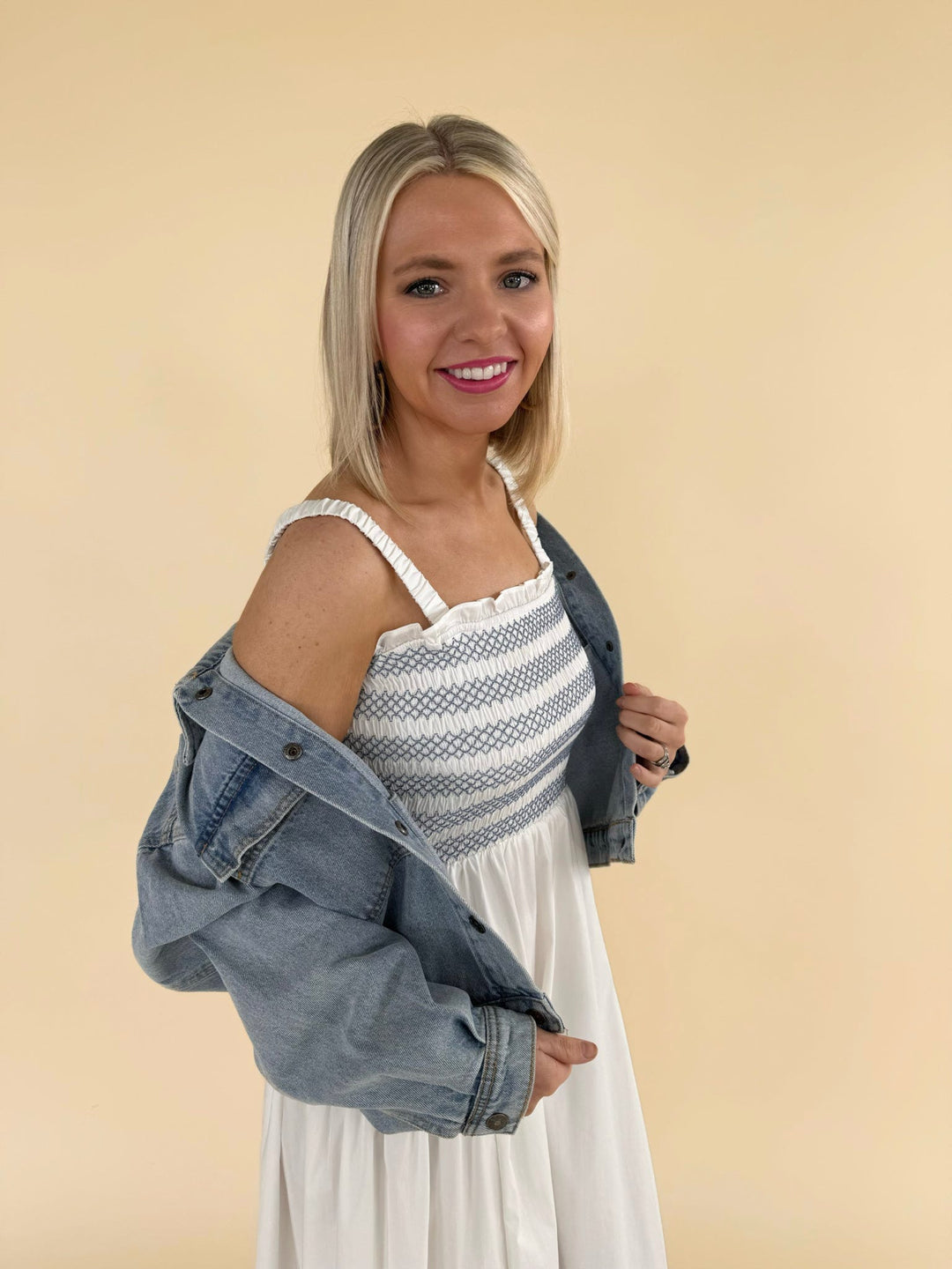 Leona Scallop Edge Midi Dress