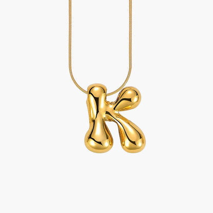 Golden Glow Bubble Letter Necklace