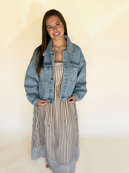 Briva Striped Empire Maxi Dress