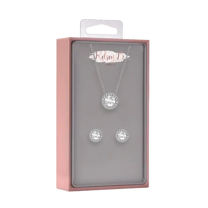 Halo Necklace &amp; Earring Box Sets