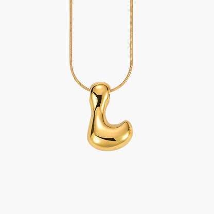 Golden Glow Bubble Letter Necklace