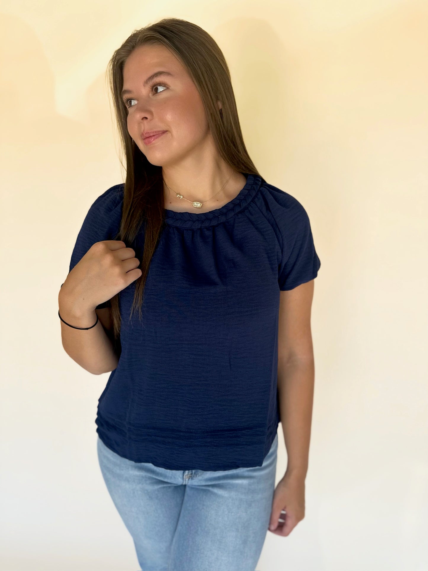 Amavi Pleated Texture Top