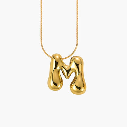 Golden Glow Bubble Letter Necklace