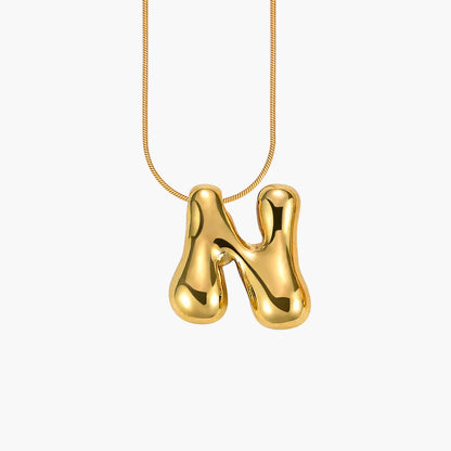 Golden Glow Bubble Letter Necklace