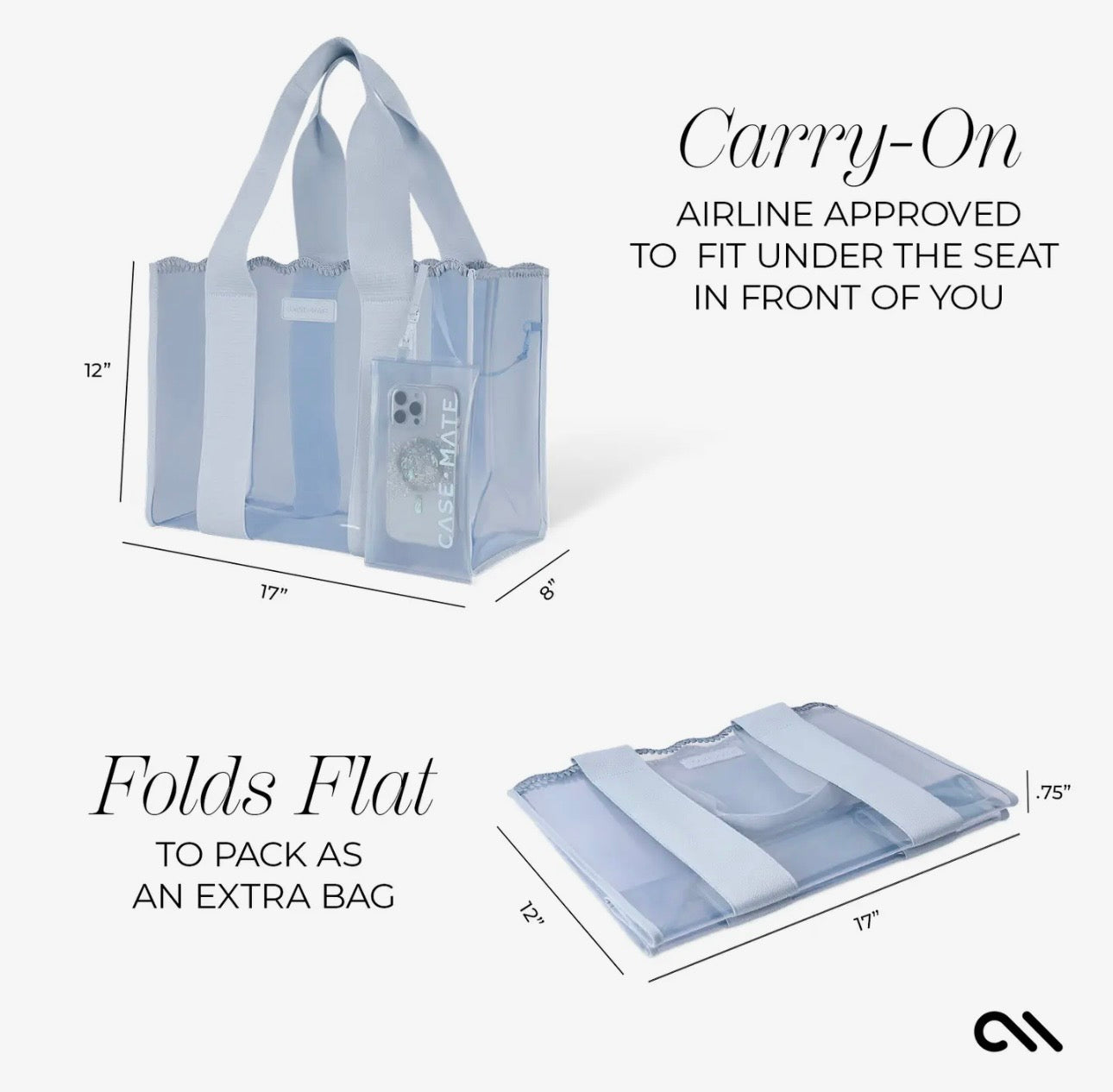 PREORDER Case-Mate Carolina Blue Crochet Wave Jelly Tote Bag